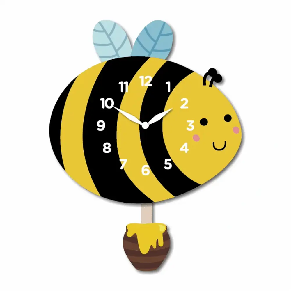 A bee clock with hands and face.