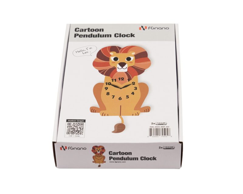 A box of a cartoon pendulum clock