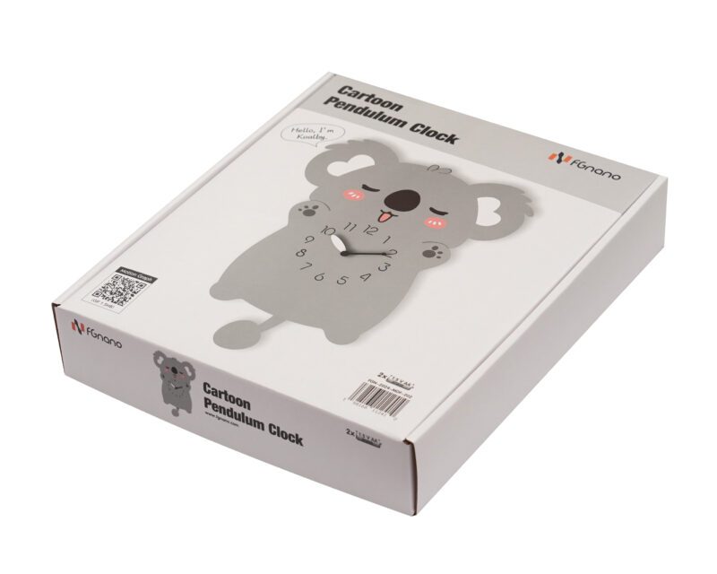 A box with a koala clock in it