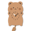 A brown bear clock with hands and feet.