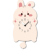A white rabbit clock with hands and feet.