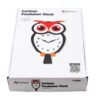 A box with an owl clock inside of it