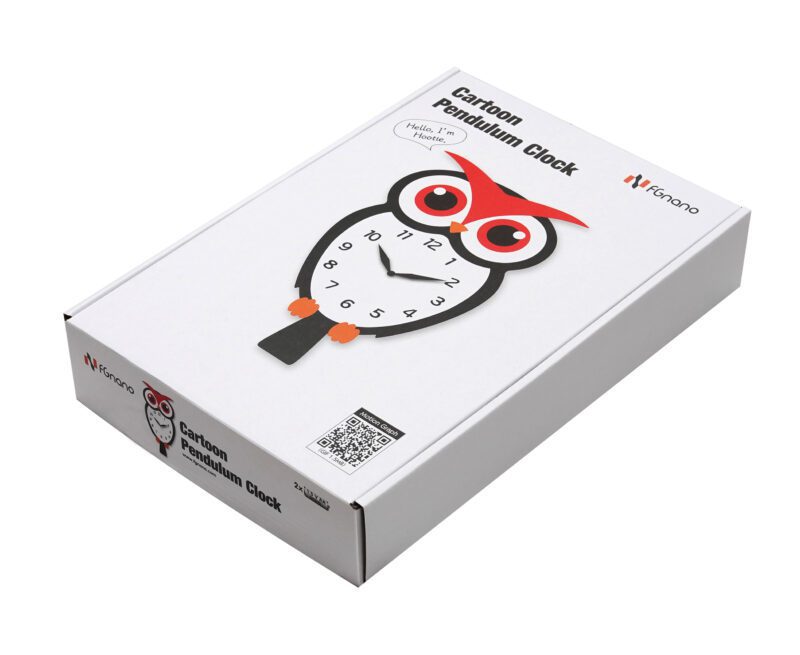 A box with an owl clock on it