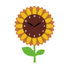 A clock that is shaped like a sunflower.