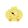 A yellow clock with an animal face on it.