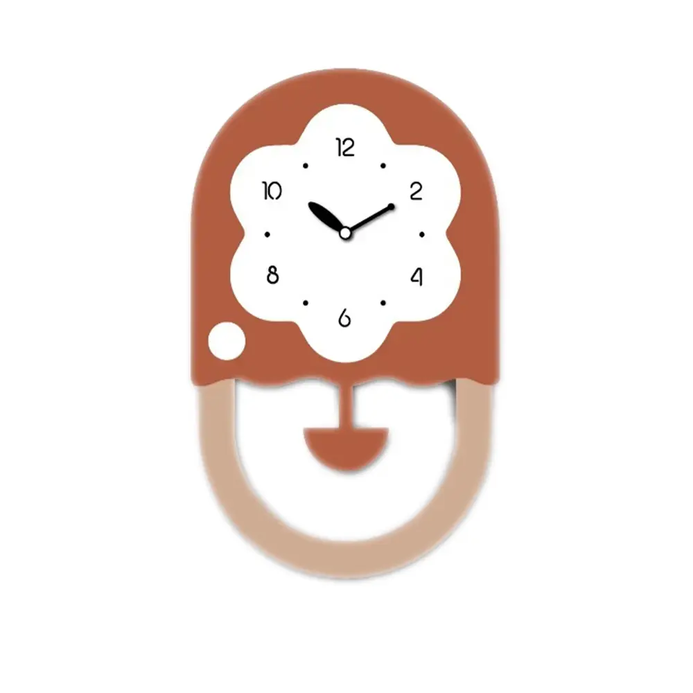 A clock with a face and a flower on it.