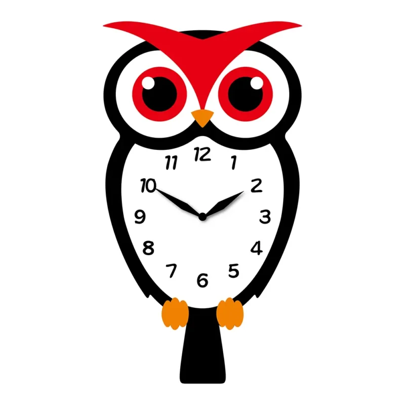 A clock with an owl on it's face.