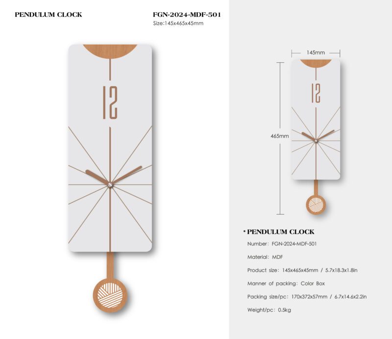 A clock that is made of paper and has a pendulum.